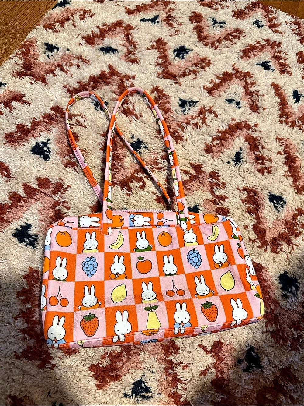 Baggu x Miffy Nylon Bowler Bag Orange & Pink Tote